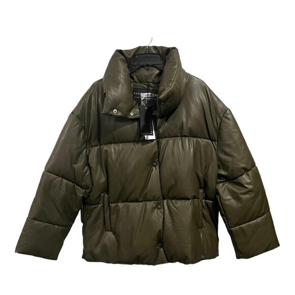 Bagatelle NYC Vegan Leather Puffer Jacket Coat - Picture 3 of 5